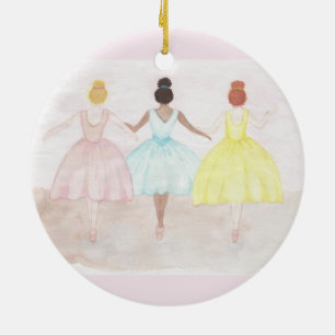 Op punt balletdansers keramisch ornament