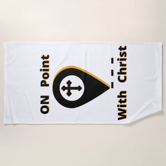 Op punt met Christus Bijbelse strandlaken (Voorkant)