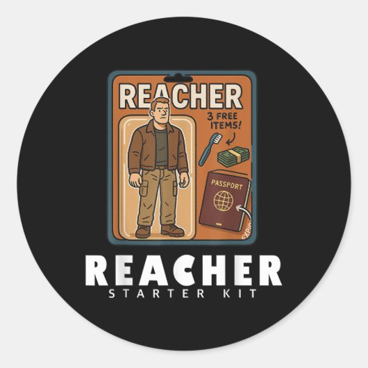 Op Reacher geïnspireerd Starter Kit-ontwerp Ronde Sticker (Voorkant)