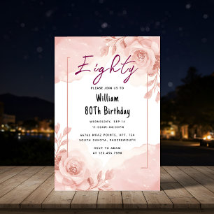 Op Retro Fun Adult Humor Happy Chic 80th Birthday Kaart