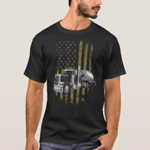 Op rug- Big Rig Semi Trailer Truck Driver USA AME T-shirt
