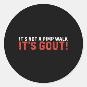 Op rug geen pooier lopen jicht oude man medisch ronde sticker