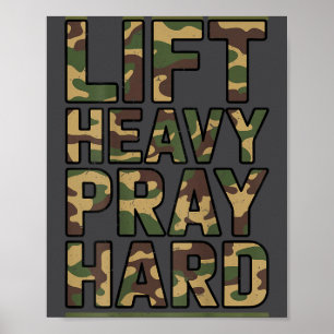 Op-rug Tillen Zwaar Bidden Harde Workout Christeli Poster