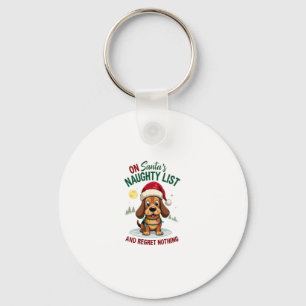 Op Santa's Kerstmis Stoute Lijst Berouw Niks Basse Sleutelhanger