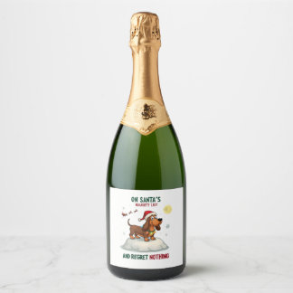 Op Santa's Kerstmis Stoute Lijst Berouw Niks Basse Sparkling Wijnetiket