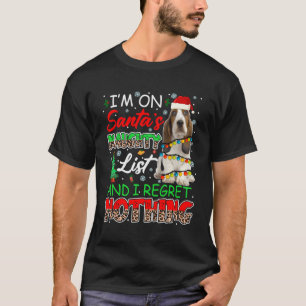 Op Santa's stoute lijst en spijt niets Basset T-shirt