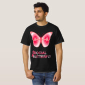 Op sociale hashtag Butterfly T-shirt (Voorkant volledig)