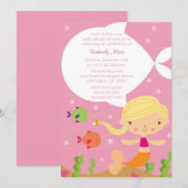 Op uitnodiging van de zee mermaid verjaardagsfeest (Voorkant / Achterkant)