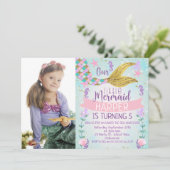 Op uitnodiging van het Zee Mermaid Tail Birthday (Staand voorkant)