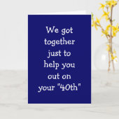 OP UW 40e VERJAARDAG-SMS-HULP Kaart (Gele Bloem)