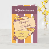 Op uw eerste Jubileum dat voor elkaar paarse wordt Kaart (Gele Bloem)