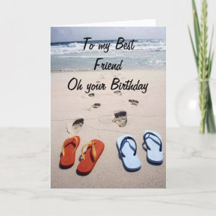 OP UW VERJAARDAG **BESTE VRIEND** STRANDSTIJL KAAR KAART