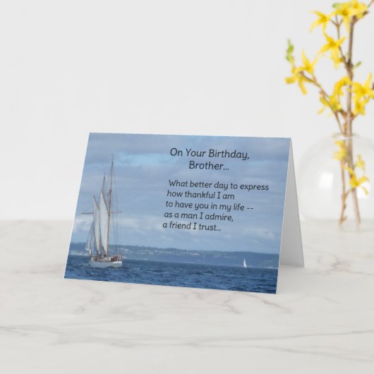 Op uw verjaardag, broeder... kaart (Gele Bloem)