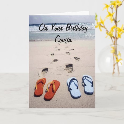 OP UW VERJAARDAG ** NEEF ** STRANDSTIJL KAART (Gele Bloem)