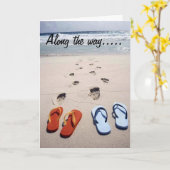 OP UW VERJAARDAG STRAND STIJL KAART (Gele Bloem)