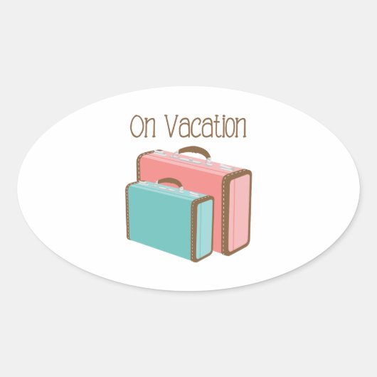 Op Vakantie Ovale Sticker (Voorkant)