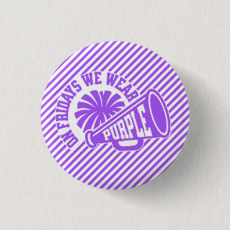Op vrijdag dragen we paarse spel dag megafoon ronde button 3,2 cm