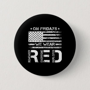 Op vrijdag dragen we rode Amerikaanse vlag militai Ronde Button 5,7 Cm