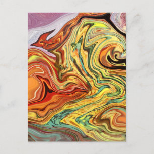 Op vuurmeerkleurige Briefkaart abstracte kunst