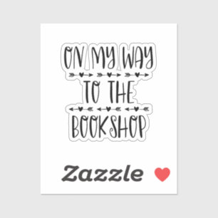 Op weg naar de boekwinkel sticker