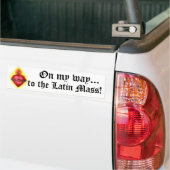 Op weg naar de Latijnse Mass! Bumpersticker (Op Truck)