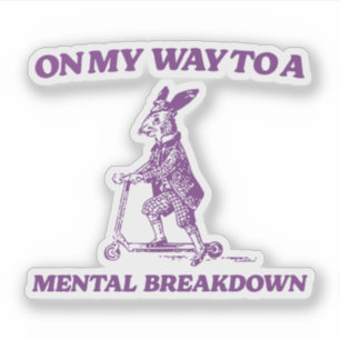 Op Weg Naar Een Zenuwinzinking Konijn Sticker