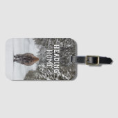 Op weg naar huis Bizon in de sneeuw Bagagelabel (Voorkant (horizontaal))