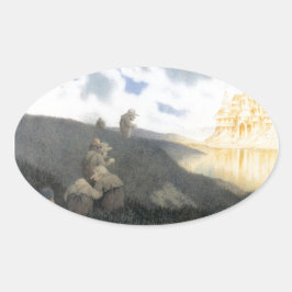 Op weg naar Troll Castle Ovale Sticker