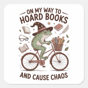 Op Weg Om Boeken Te Hamsteren En Chaos Te Veroorza Vierkante Sticker