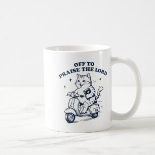 Op weg om de heer kat grappig christelijk geloof t koffiemok