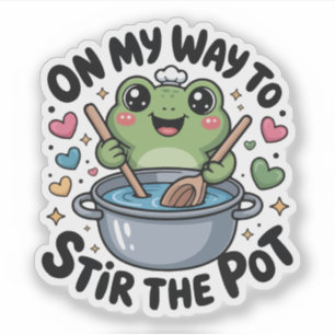 Op Weg Om De Pot Kikker Kattekwaad Humor Sticker