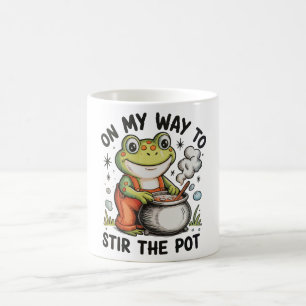 Op Weg Om De Pot Te Roeren Grappige Kikker Sarcasm Koffiemok
