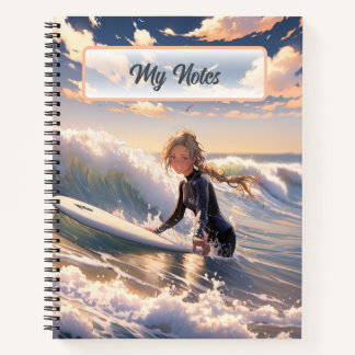 Op weg om een golf te vangen notitieboek