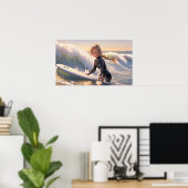 Op weg om een golf te vangen poster (Thuiskantoor)