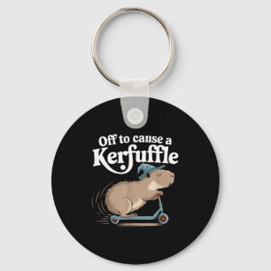 Op weg om een rel te schoppen grappige capybara gr sleutelhanger