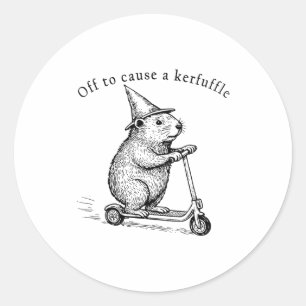 Op weg om een rel te schoppen, grappige grondeekho ronde sticker