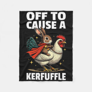 Op weg om een rel te schoppen Grappige Meme Konijn Fleece Deken