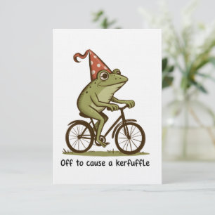 Op weg om een rel te schoppen Kikker Sarcasme Grap Kaart