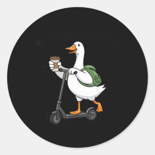 Op weg om emoties te reguleren Grappige gans op sc Ronde Sticker