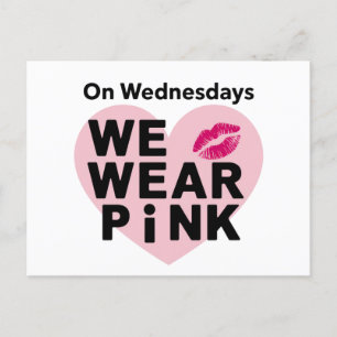 Op woensdag Draag we Pink Funny Valentijn Briefkaart