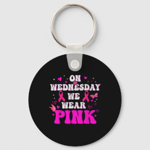 Op woensdag Draag we Pink Ribbon borstkanker AWA Sleutelhanger