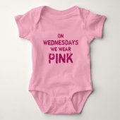 Op woensdag Draag we roze Baby Tutu Bodysuit (Voorkant)