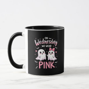 Op woensdag Draag we roze spookachtige Halloween s Mok