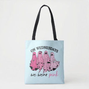 Op woensdagen dragen we roze spookachtige boo bend draagtas