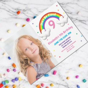 Op Wolk 9! Rainbow Birthday Kaart
