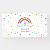 Op Wolk 9! Rainbow Birthday Spandoek (Horizontaal)