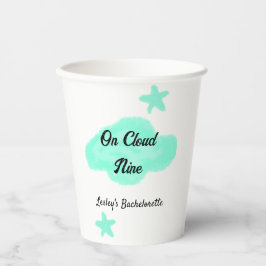 Op wolk negen pastelgroene wolken ster vrijgezelle papieren bekers