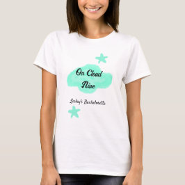 Op wolk negen pastelgroene wolken ster vrijgezelle t-shirt