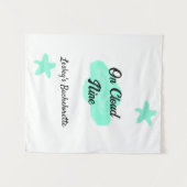 Op wolk negen pastelgroene wolken ster vrijgezelle wandkleed (Voorkant (horizontaal))