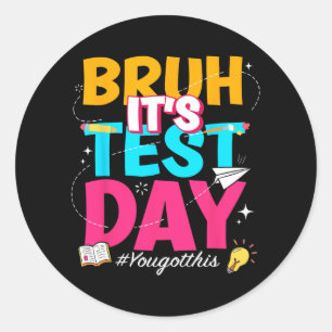 Op zijn testdag kreeg je deze ster state test-lera ronde sticker